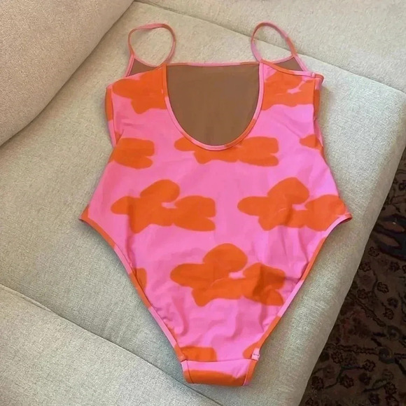 Nu Swim Noodle Floral One Piece Swimsuit Pink XL - Picture 4 of 7